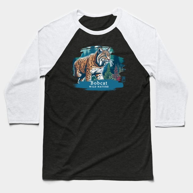 Bobcat - WILD NATURE - BOBCAT -3 Baseball T-Shirt by ArtProjectShop